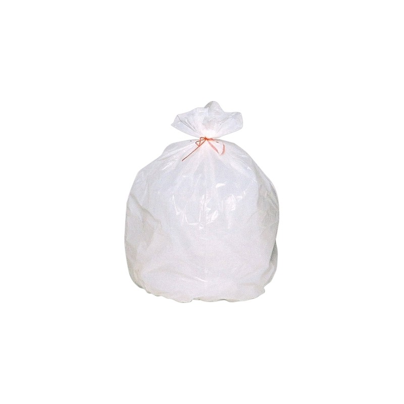 Sac poubelle PEHD - Blanc 20L 9µ 240+(2x105)x480mm (x1000)